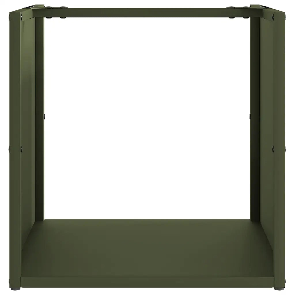 Rastrelliera per Legna da Ardere Verde Oliva 40x40x40 cm CFW3159409