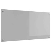 Paraschizzi moderno per cucina 100 x 50 cm resistente con 4 fori preforati in vetro temperato grigio chiaro 02_0058445