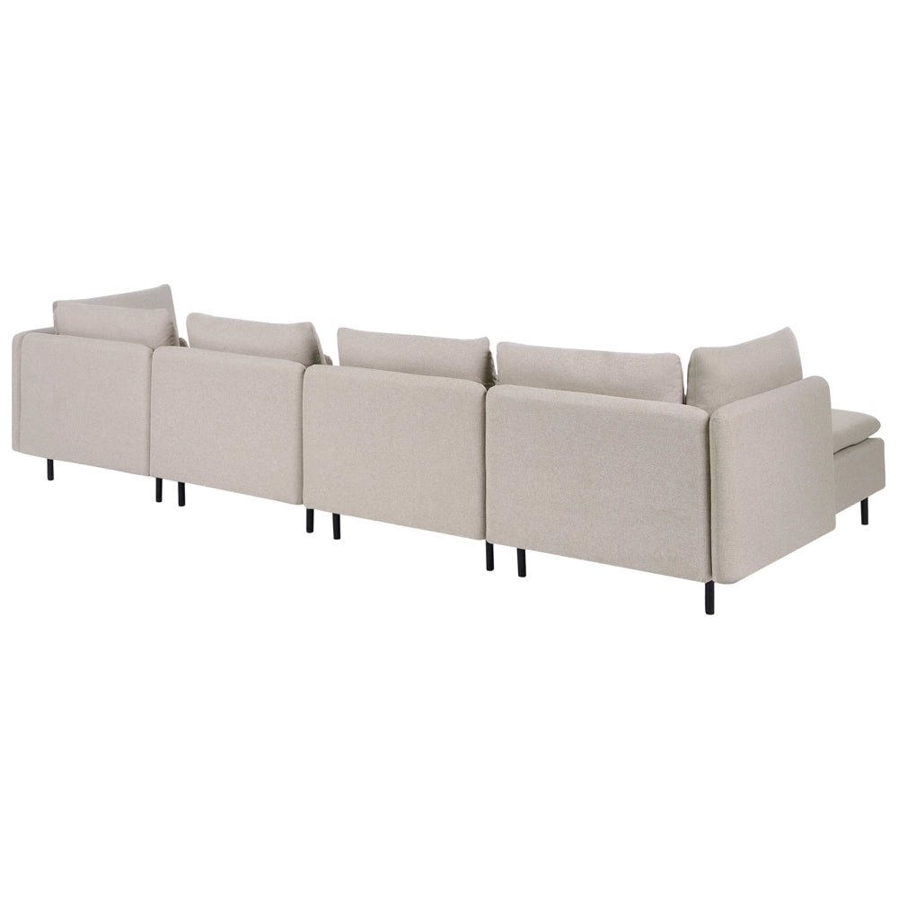 Divano modulare lato sinistro 4 posti in Velluto a coste beige design moderno soggiorno
