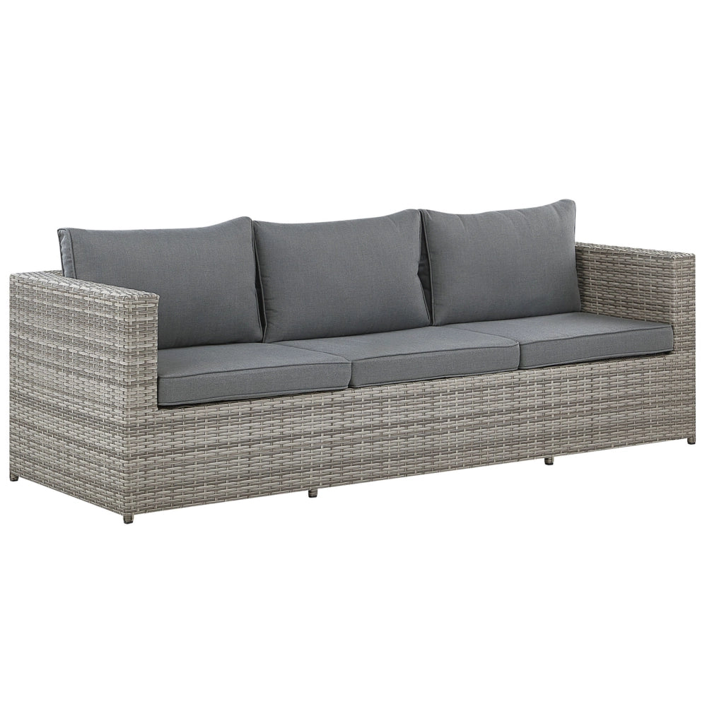 Set salotto da giardino marrone bianco cuscini Rattan Sintetico per 2 persone Set da esterno 3 pezzi con tavolino destro
