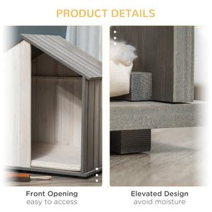 Cuccia per Cani a Casetta 83,5x54x82,5 cm in in Legno di Pino Grigio e Bianco