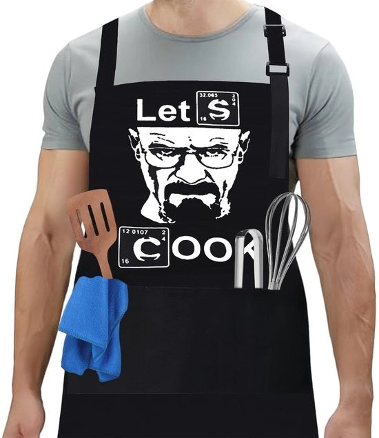 Schort da cucina impermeabile per uomo e donna, grembiule da cucina con tre tasche, grembiule da barbecue regolabile