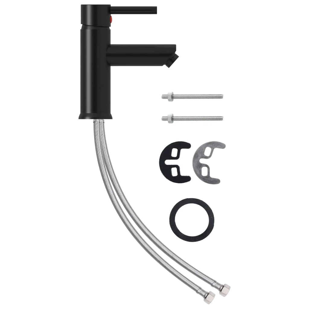 Rubinetto per lavabo da bagno miscelatore da bagno per interni 130 x 176 mm nero 02_0003522