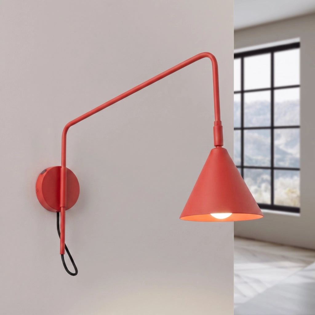 Applique NOX 1 rosso con interruttore