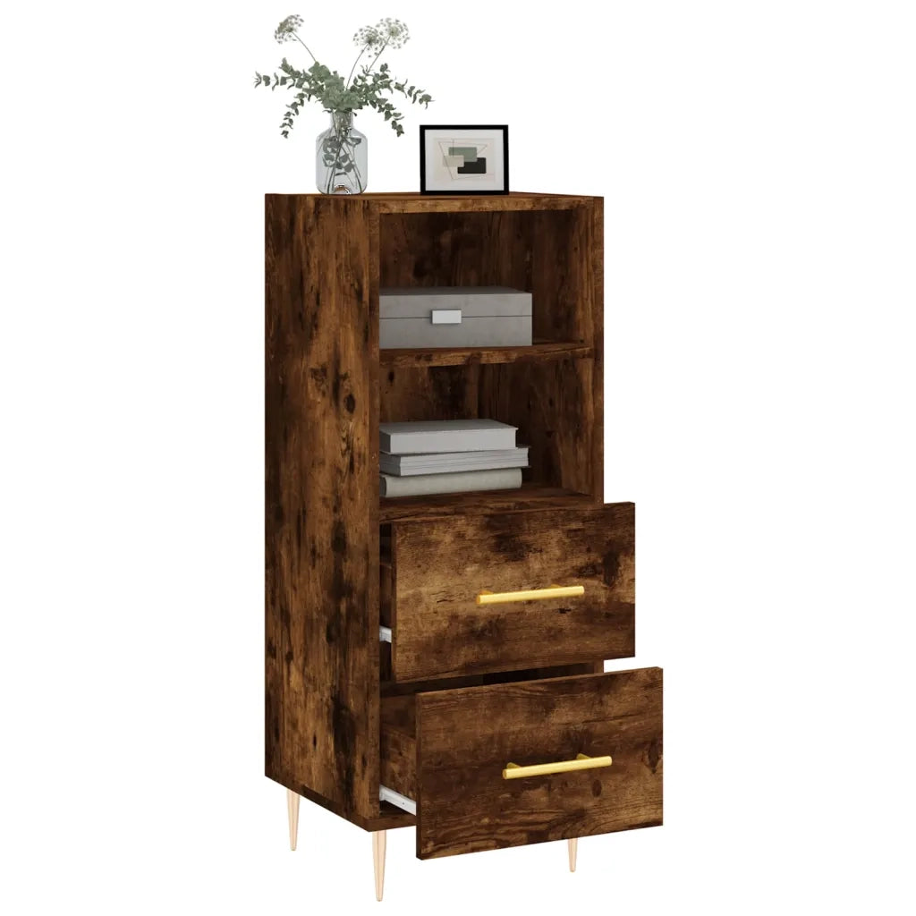 Credenza Rovere Fumo 34,5x34x90 cm in Legno Multistrato 828657