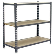 Scaffale in metallo Simon Rack senza viti colore grigio/legno 3 ripiani 1000x900x400 mm Made in Spain