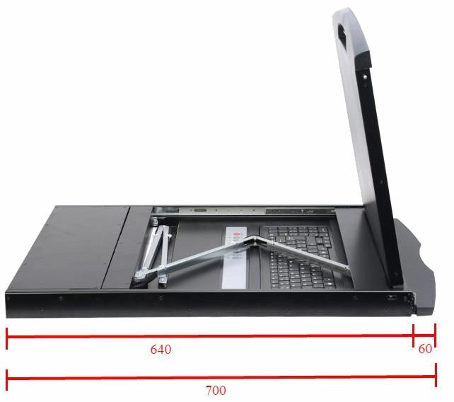 Console KVM USB/PS2 con LCD 17'' da Rack 19'' Dual Rail