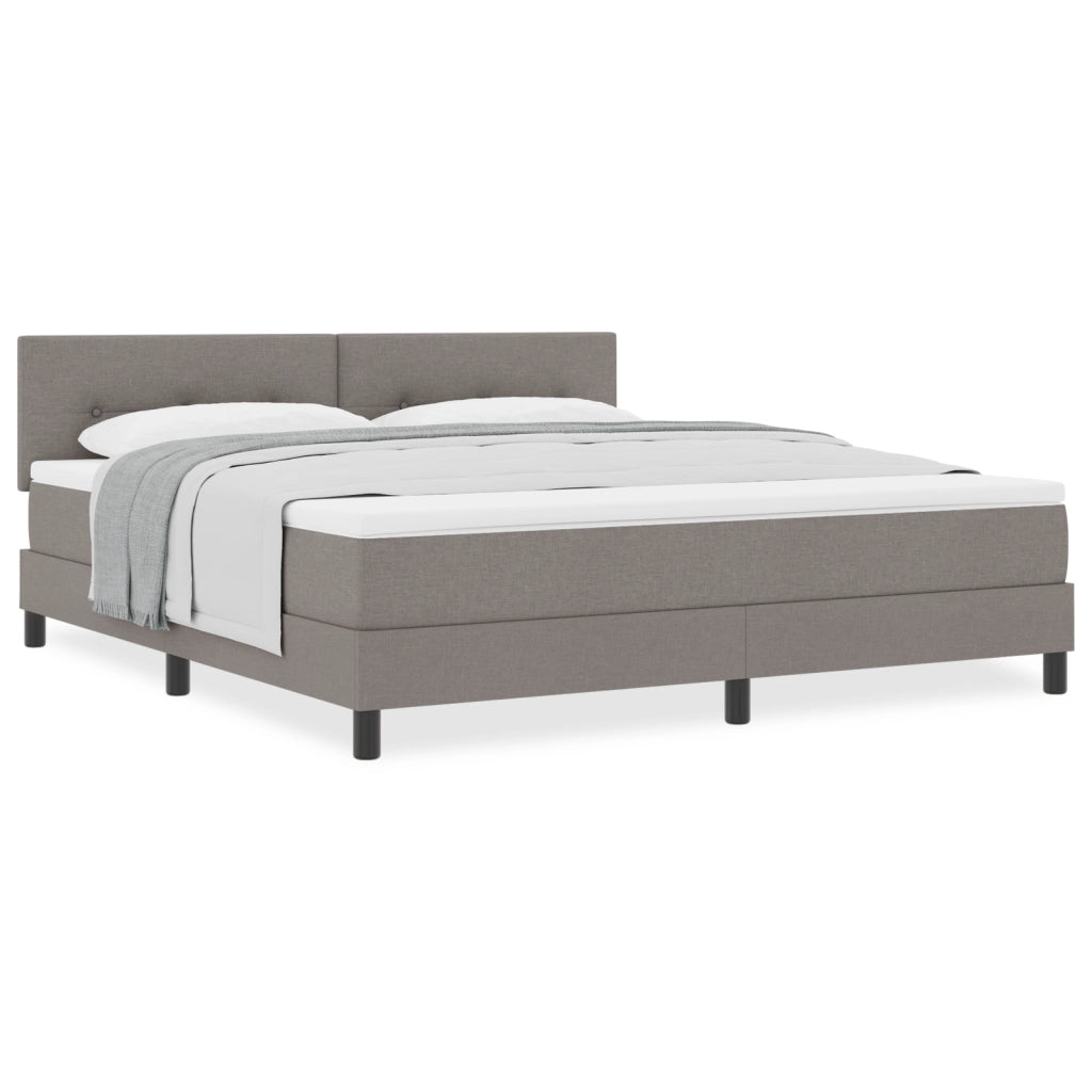 Letto con rete a molle e materasso taupe 180x200 cm Tessuto