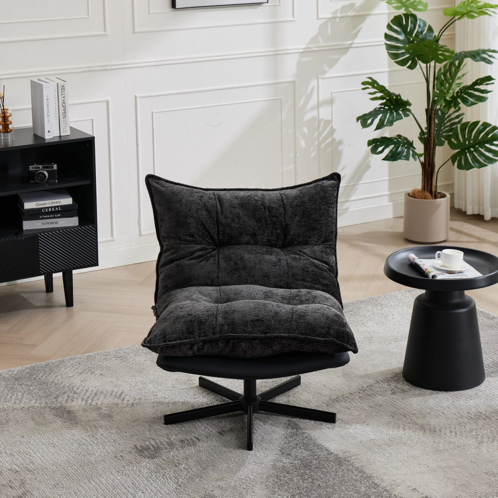 POLTRONA Girevole con schienale regolabile 72x60x44 cm Nero Grigio
