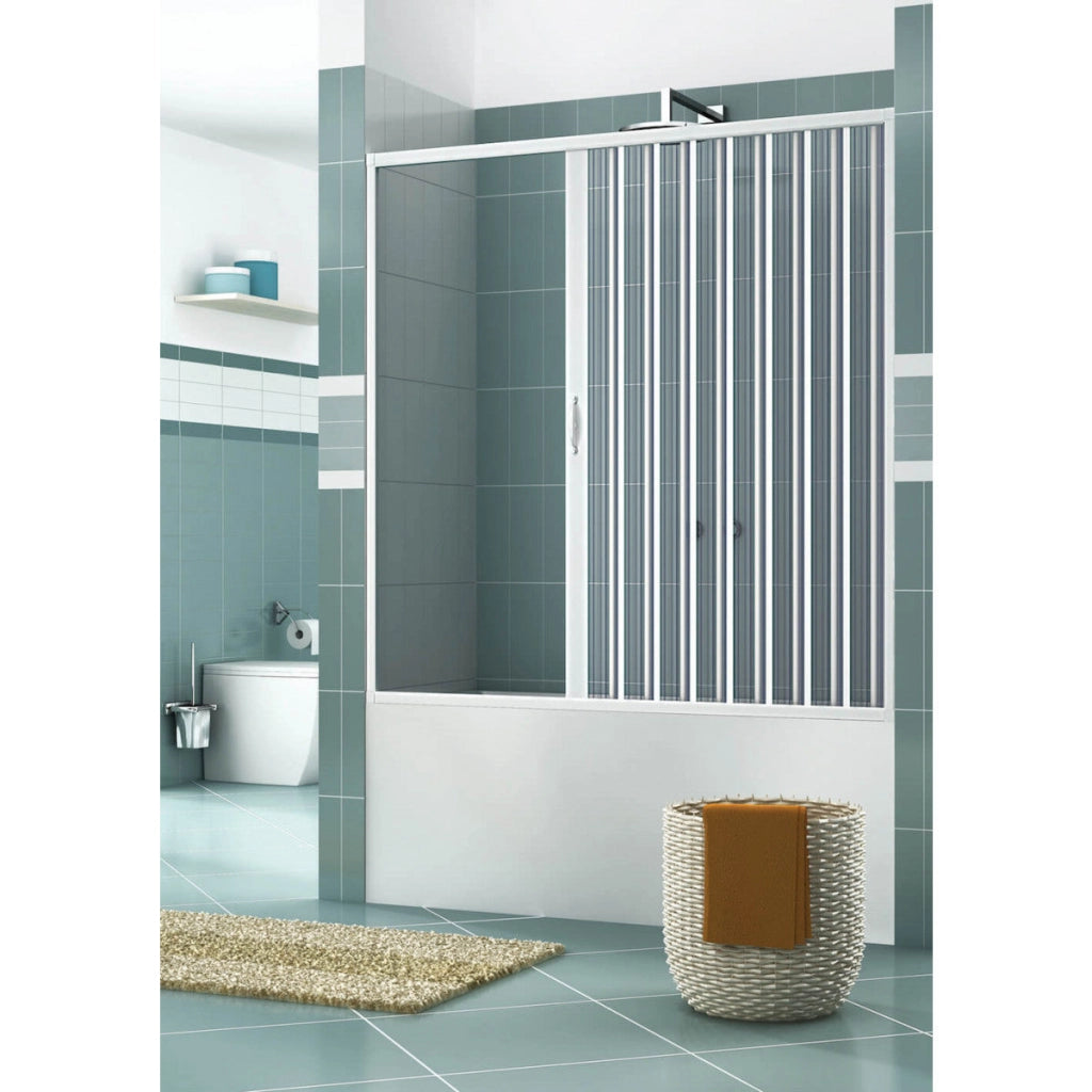 Sopravasca 160 cm 1 Anta a Soffietto in PVC H150 Caldoni Stjerne Bianco