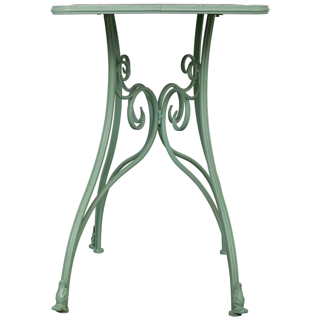 Mobile da ingresso in metallo invecchiato verde 100x52x76