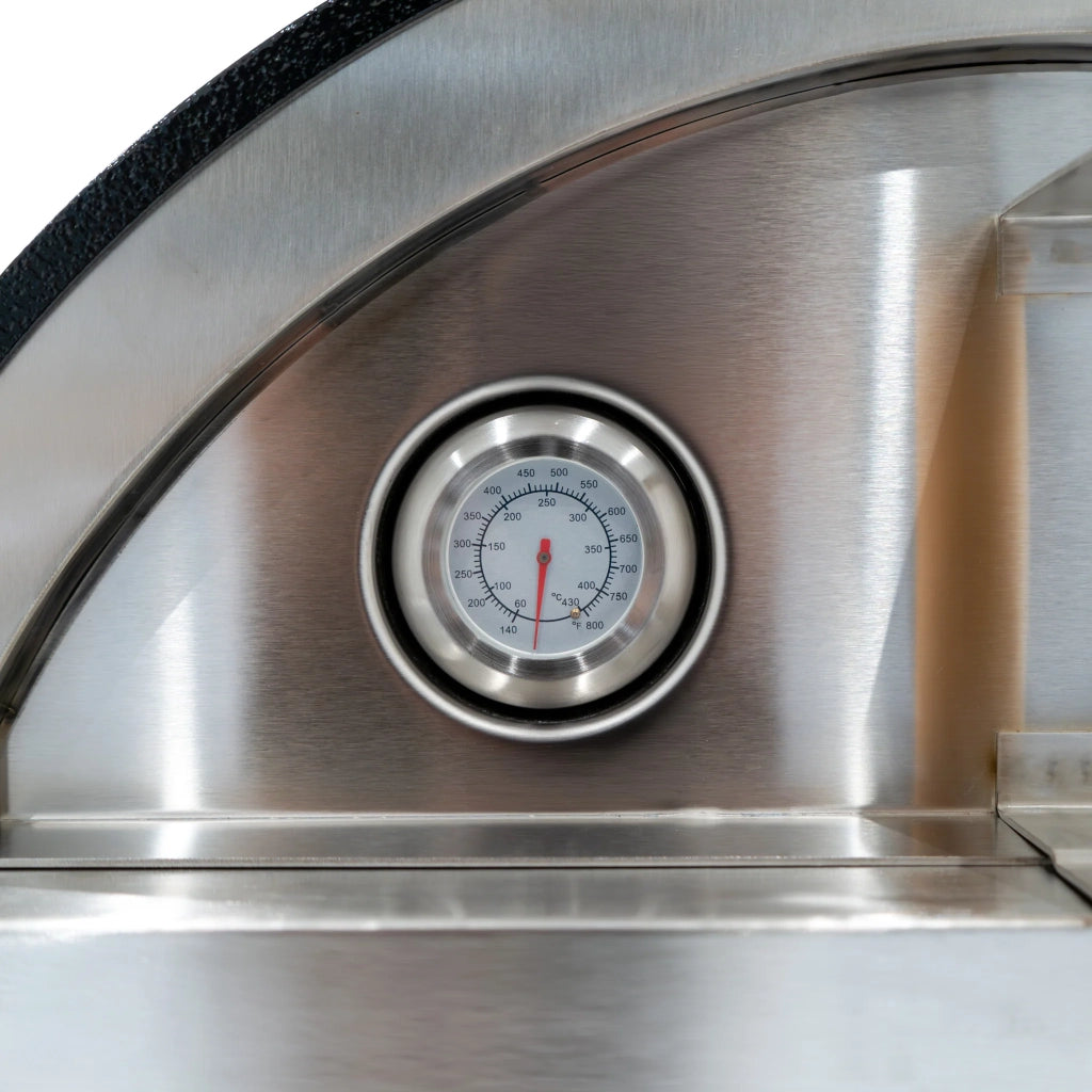 Forno da tavolo per pizza all'aperto 35cm in Acciaio Inox Postazioni di Preparazione Portatili in Legno