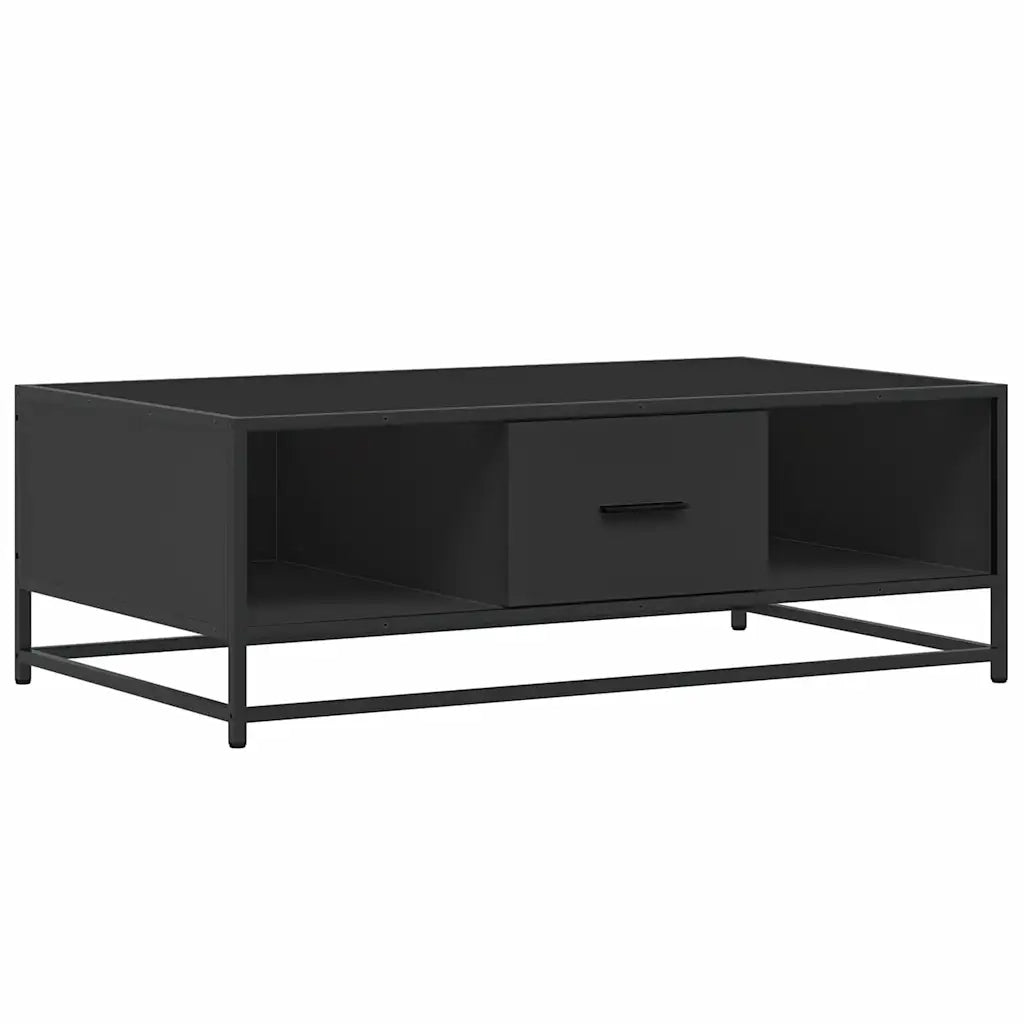 Tavolino salotto | Tavolino da caff¨¨ | Tavolino da Soggiorno Nero 100x57x35 cm in Truciolato e Metallo
