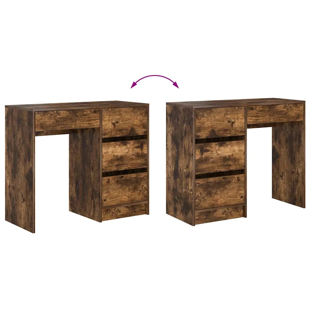 Scrivania Rovere fumé 90 x 37.5 x 75 cm Legno multistrato 869494