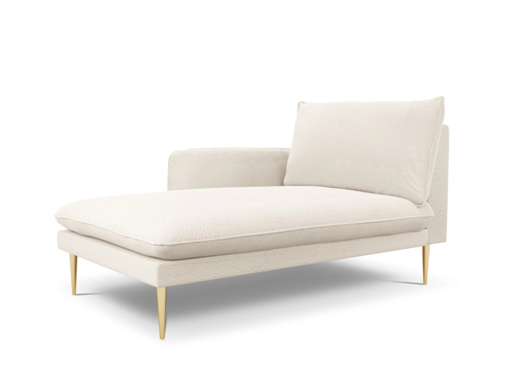 Cosmopolitan Design - Chaise longue sinistra "Vienna" in bouclé beige 