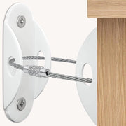 Accessori di sicurezza 8 pezzi - Cinture di stabilizzazione - Protezione della camera da letto dei bambini - Capacità di sollevamento aumentata - 20x11x2 cm - Bianco