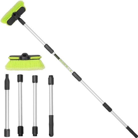 Pulitore a mano per auto e veicoli da campeggio 165 cm con sette fibre di varco in acciaio.