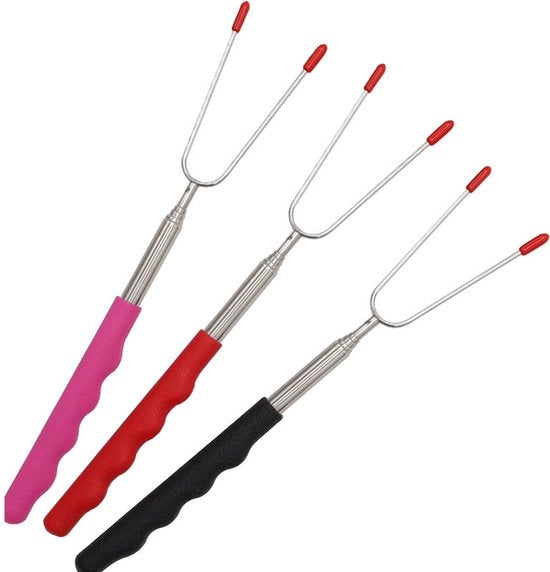 Set di spiedini da barbecue estensibili, 5 spiedini in totale, con una lunghezza di 32 cm a 115 cm, realizzato in acciaio inossidabile.