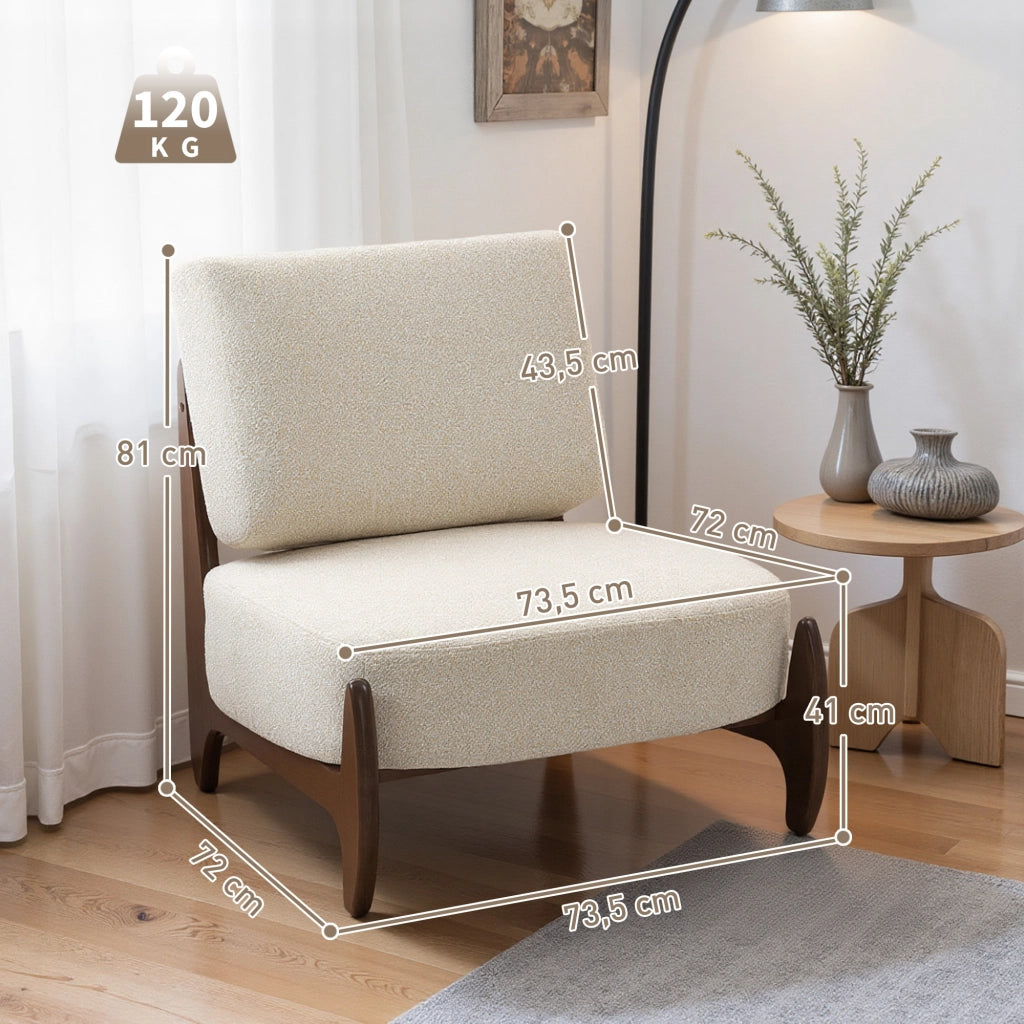 Poltrona relax in velluto ¨C zephmum ¨C 72x73.5x81 cm crema