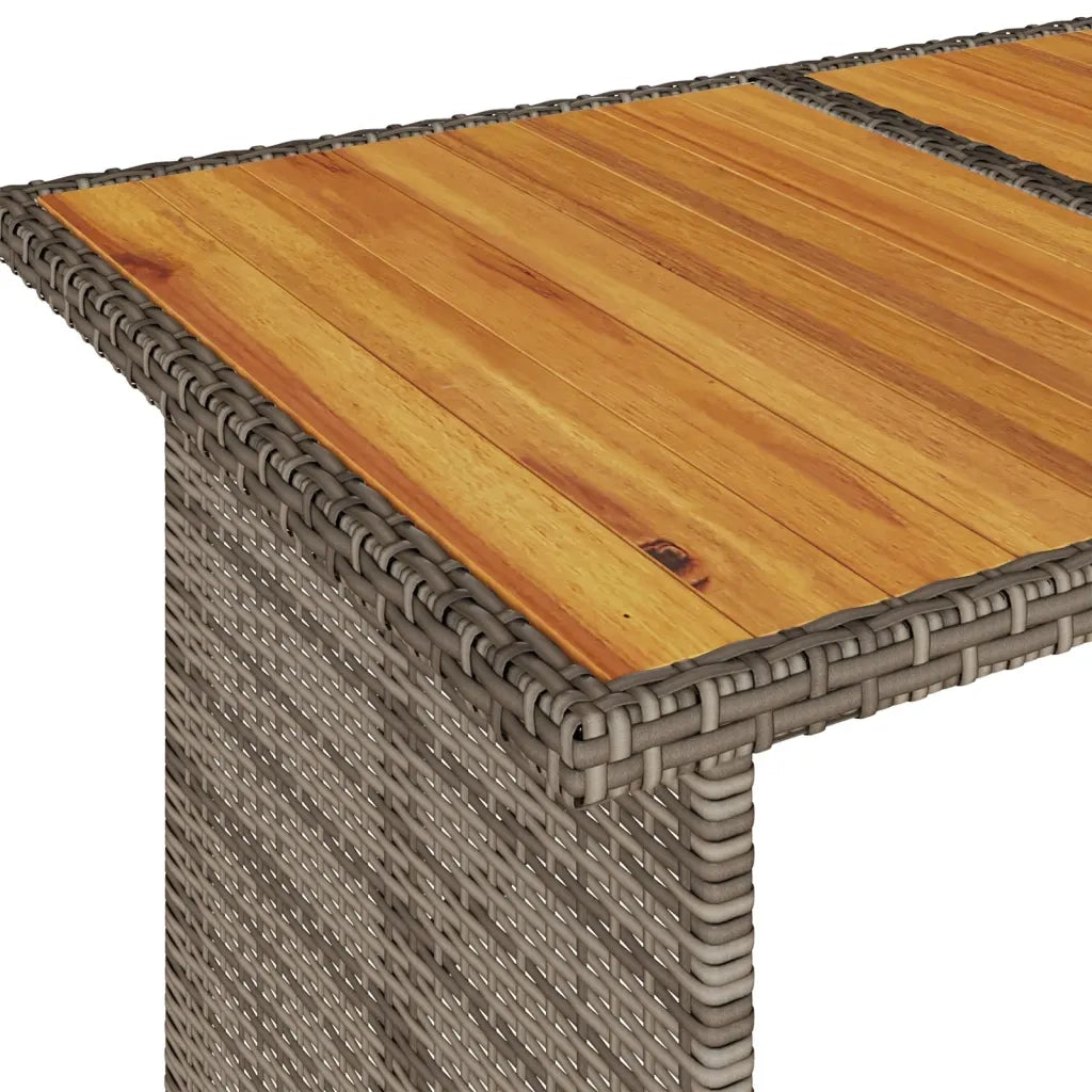 Tavolo da Giardino Piano in Legno Grigio 110x68x70cm Polyrattan 366356