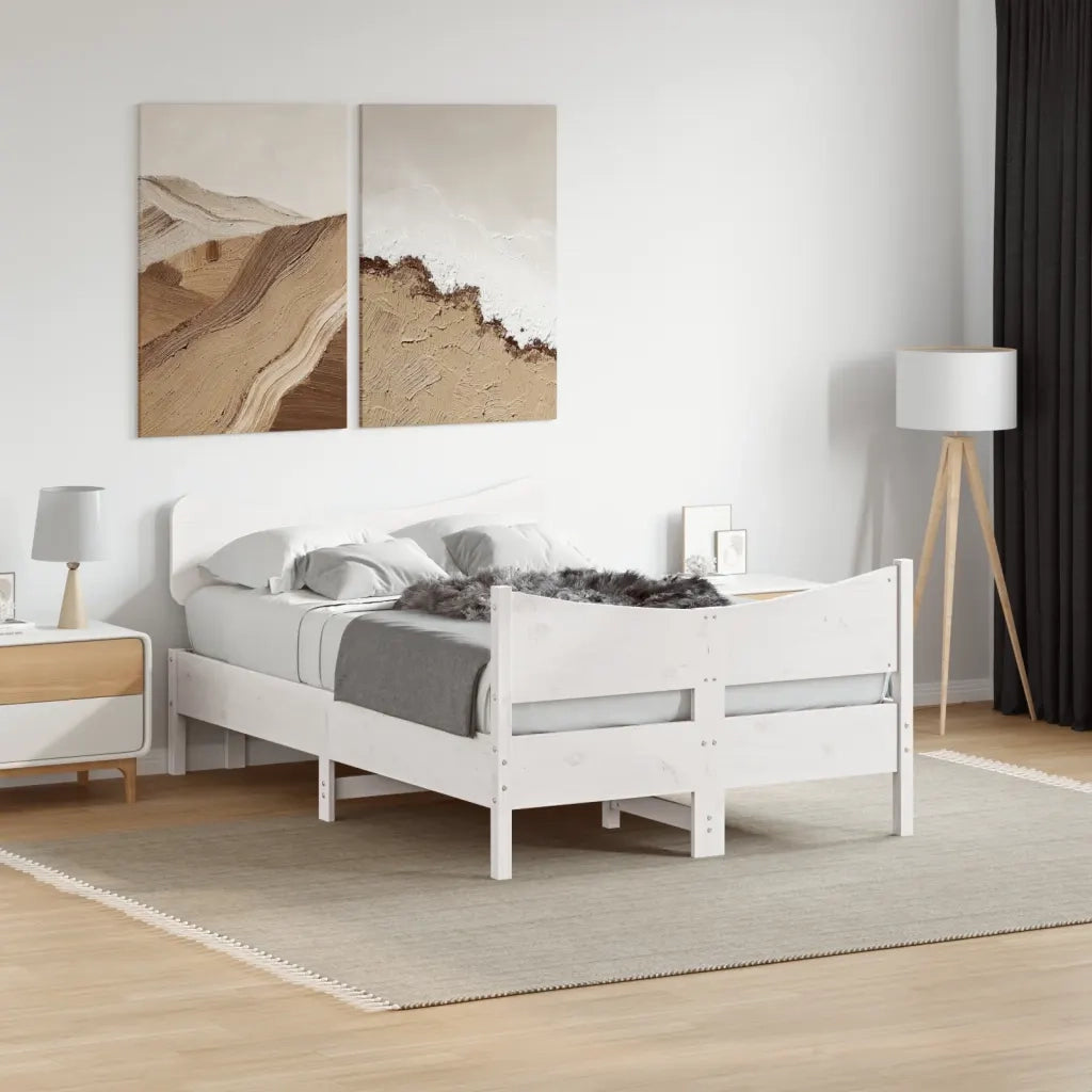 vidaXL Letto senza Materasso Bianco 120x190 cm Legno Massello di Pino