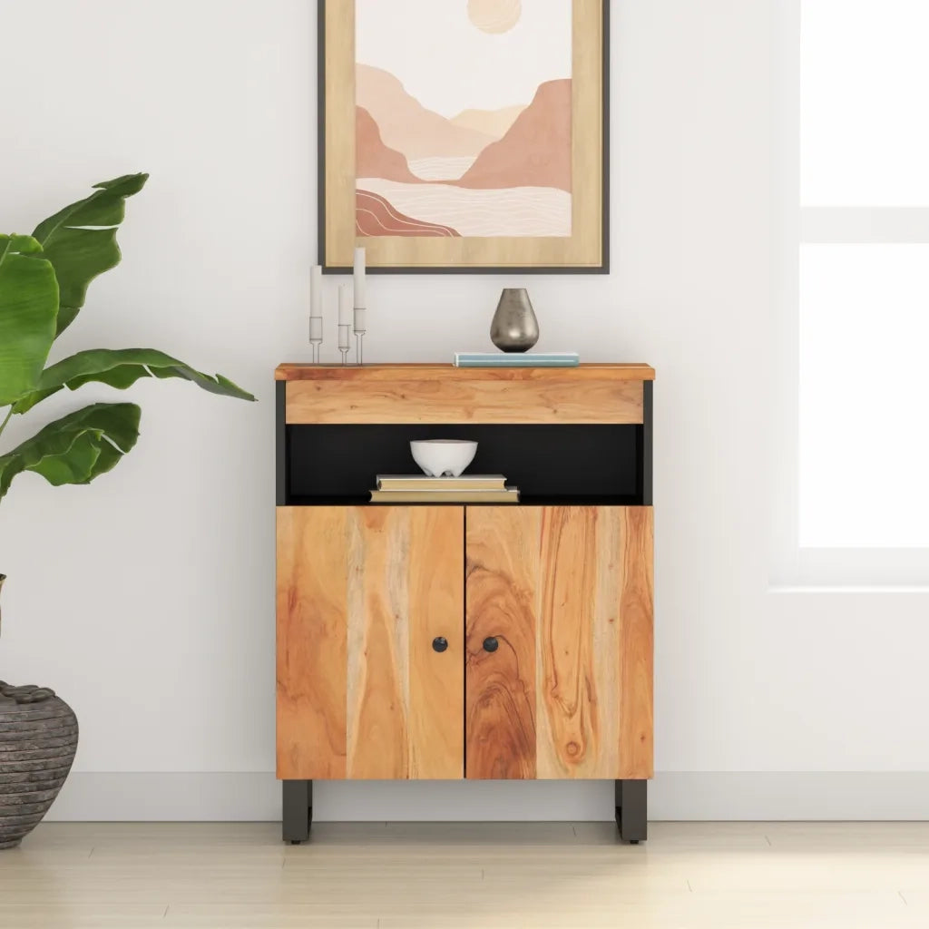Credenza con 2 Ante 60x33x75 cm in Legno Massello di Acacia 352914