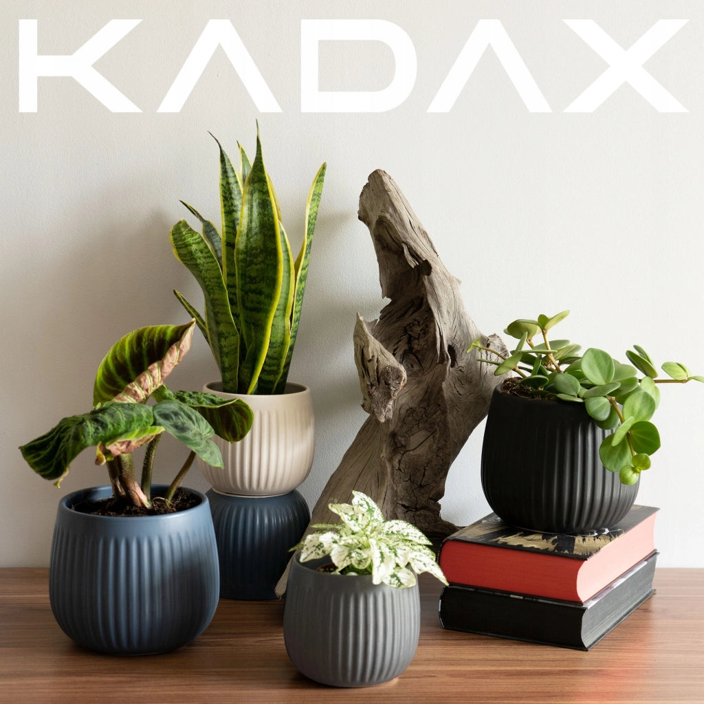 Vaso da fiori in ceramica KADAX, rotondo, 14 cm, grigio