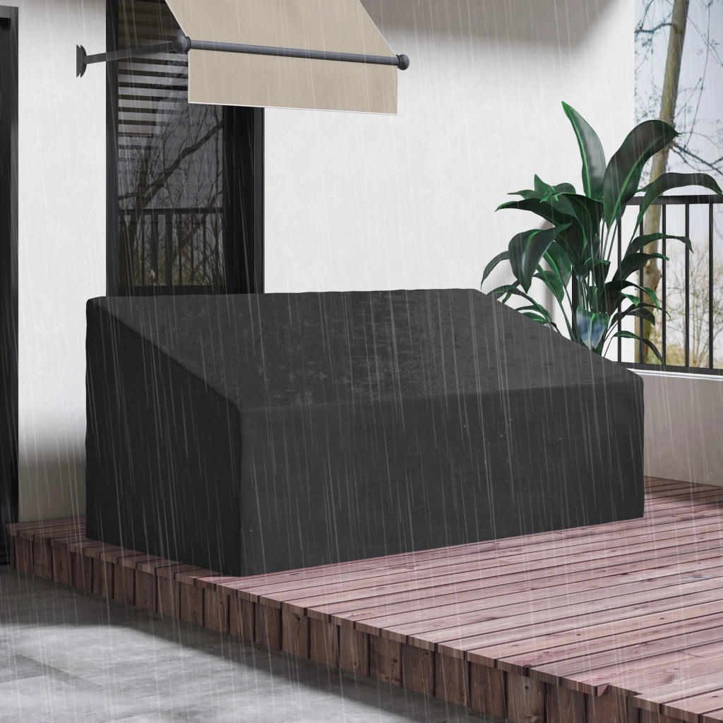 Copridivano esterno 3 posti ¨C zephmum ¨C Tessuto Oxford 600D, 218x111x63/101 cm, nero