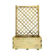 Fioriera con grigliato in legno 2 pezzi totali, dimensioni 80x40x135 cm con supporto rampicanti da esterno - Esterni da Vivere