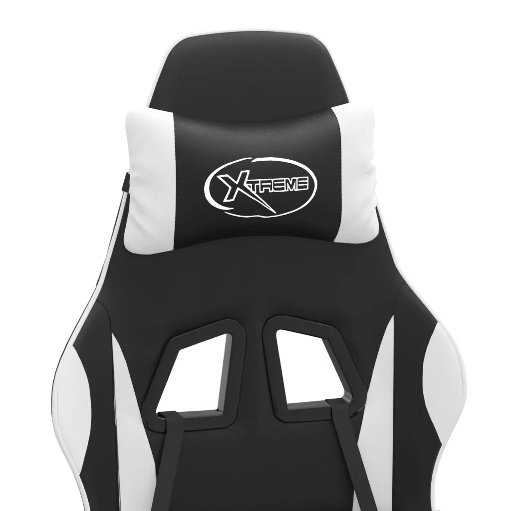 Sedia da Gaming Girevole Nero e Bianco in Similpelle 349572
