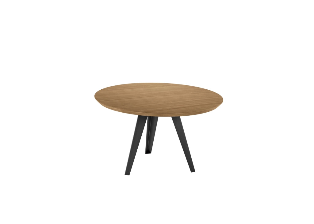 Henry - Tavolo fisso (DIAM 130 cm) in impiallacciato rovere nero