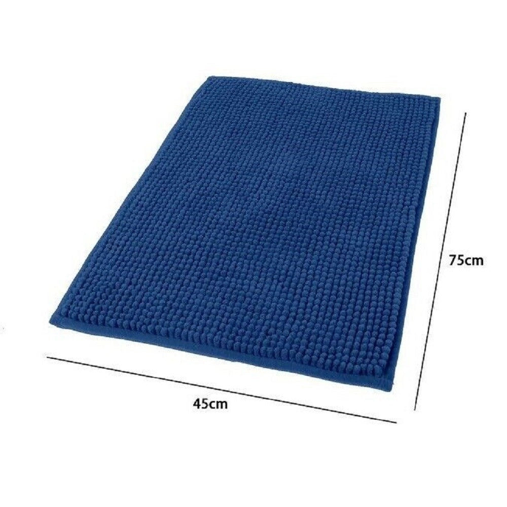 Trade Shop - Tappeto Tappetino Antiscivolo Per Bagno Arredo 45 X 75 Cm Blu In Tessuto 69866 -