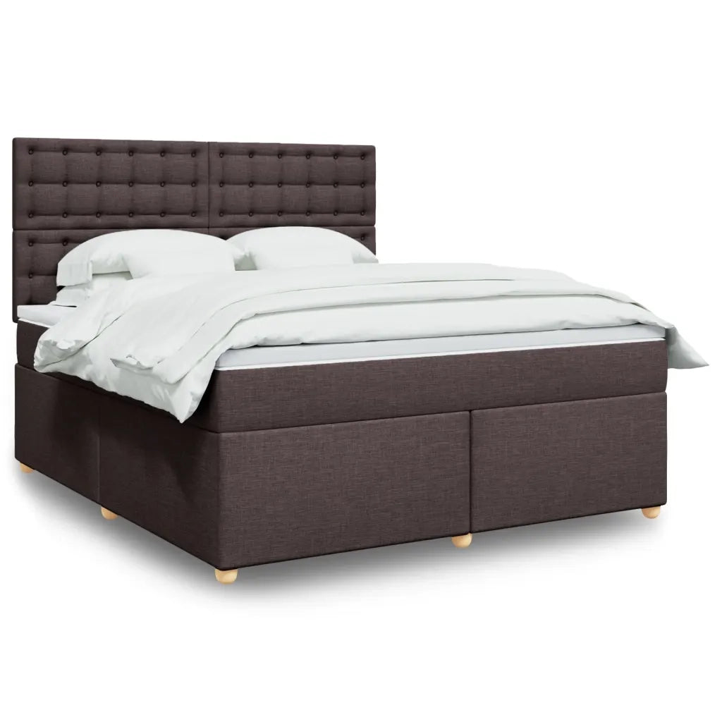 vidaXL Giroletto a Molle con Materasso Marrone Scuro 180x200cm Tessuto