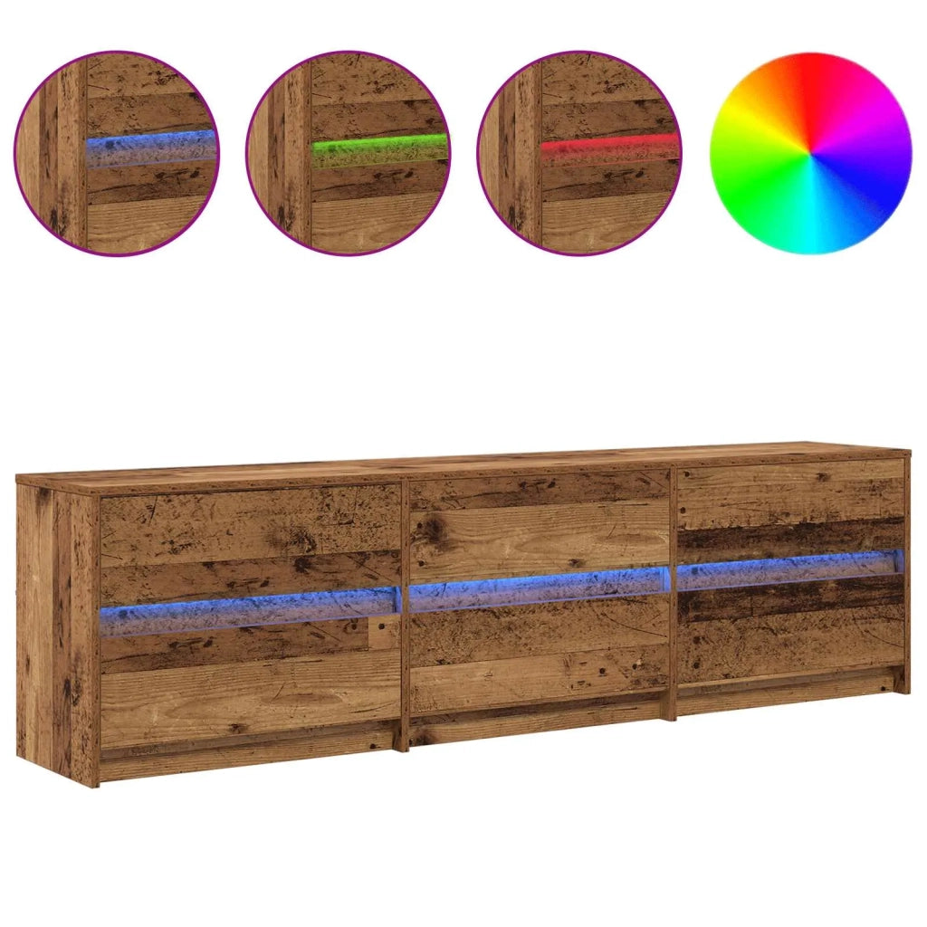 Unità TV 2 pcs Legno vecchio 180 x 34 x 50 cm Legno multistrato 3385628