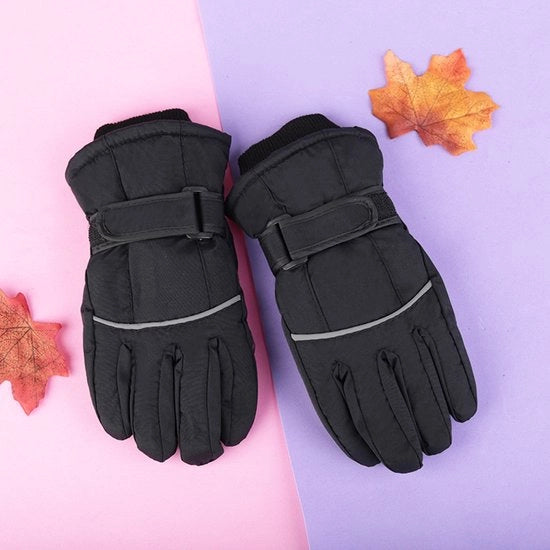 Manopole per bambini, adatte per sci, snowboard e spalare la neve – Esterno impermeabile, resistente al vento e caldo, palmo di pelle sintetica – Adatte per bambini di età prescolare, adolescenti (ragazzi e ragazze).
