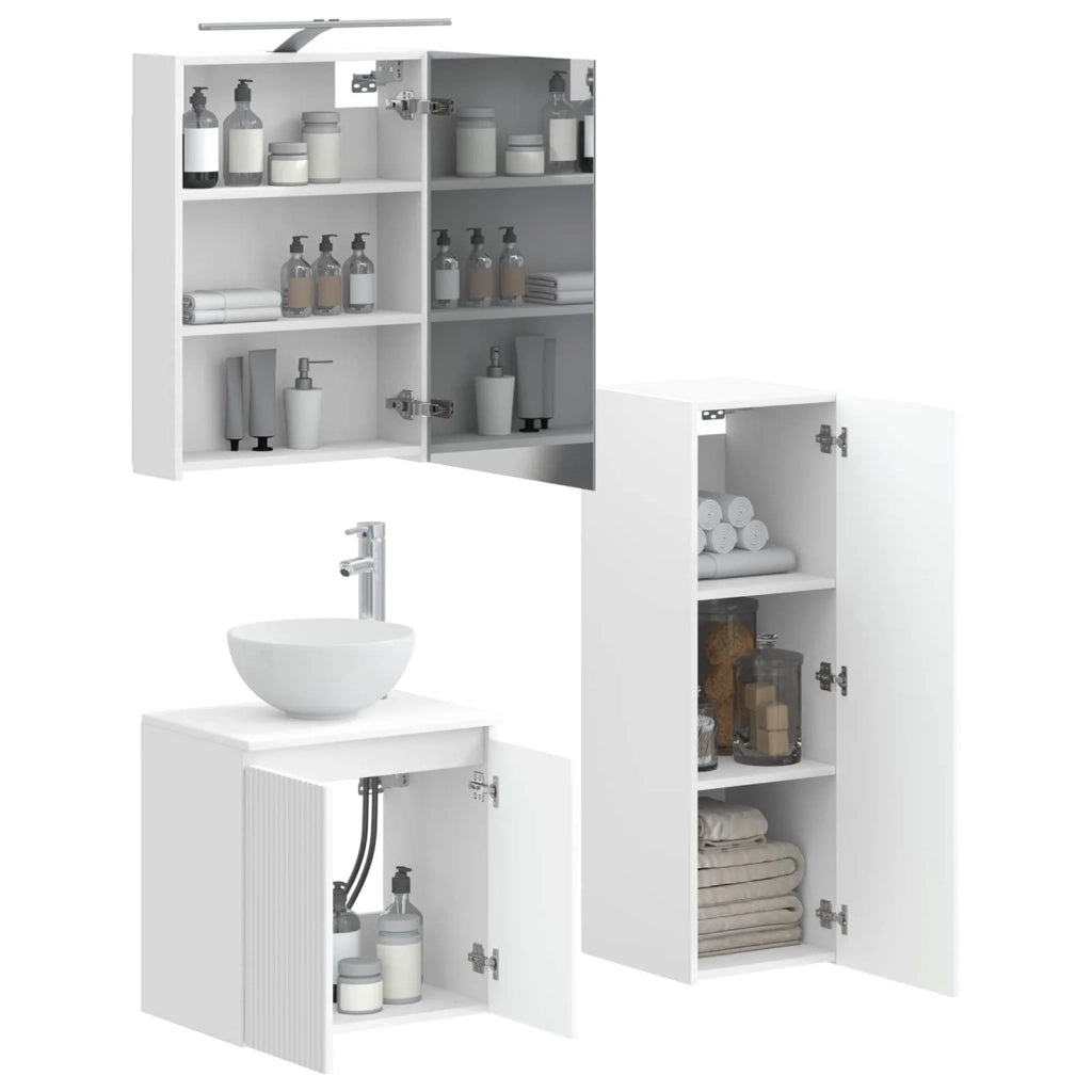 Set di mobili per il bagno 4 pcs Bianco 3407407