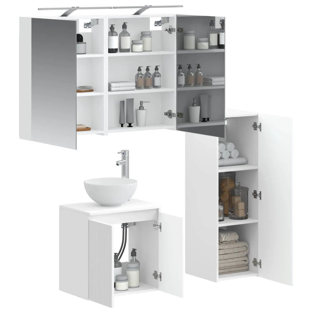 Set di mobili per il bagno 4 pz Bianco 3407407