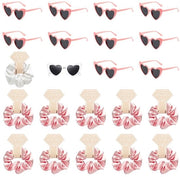 Gioielli da Festa per Bachelorette - Forma di Cuore - Protezione UV400 - Bianco e Rosa - Accessori per Feste - Ideali per Feste di Fanciulle - 22 Pezzi