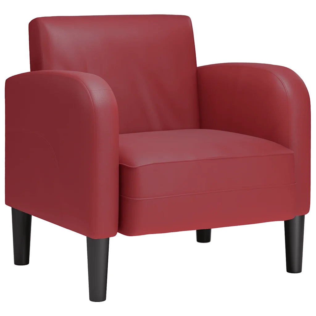 vidaXL Divano Sedia con Braccioli Rosso Vino 54 cm in Similpelle