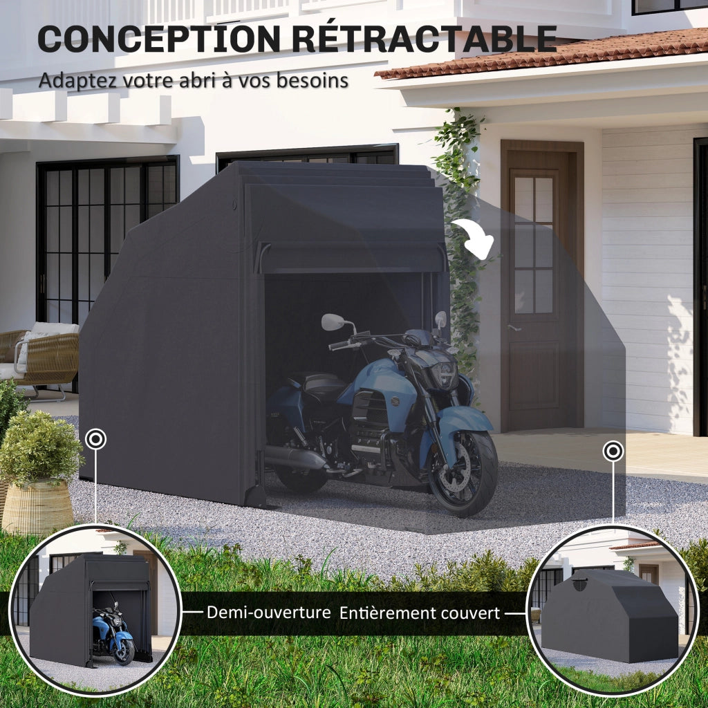 Copertura moto esterno tenda protezione ¨C Minimal ¨C Oxford 345x135x191 cm nero
