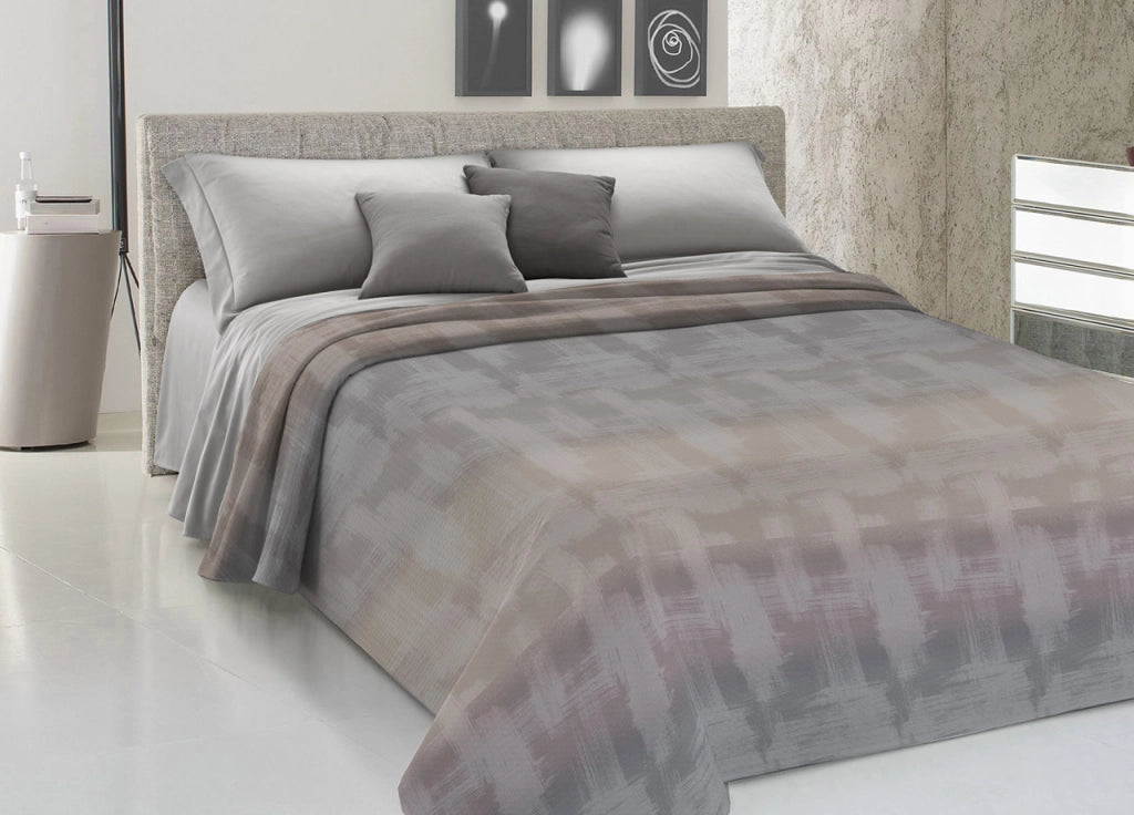 Copriletto Piquet Primavera Estate 100% Cotone Disegno Arcobaleno - Matrimoniale - Beige