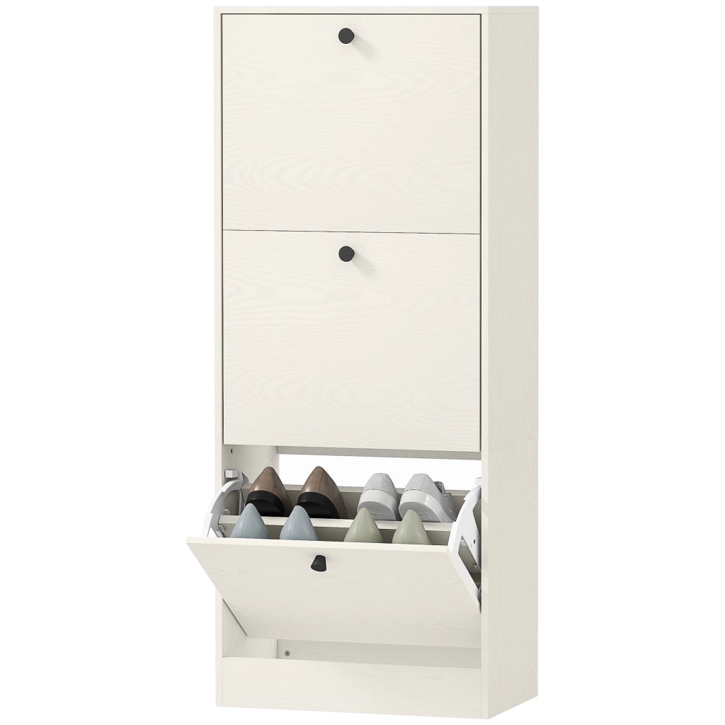 Scarpiera con 3 Ante Salvaspazio ¨C Xylo ¨C Bianco, 47x28x115 cm