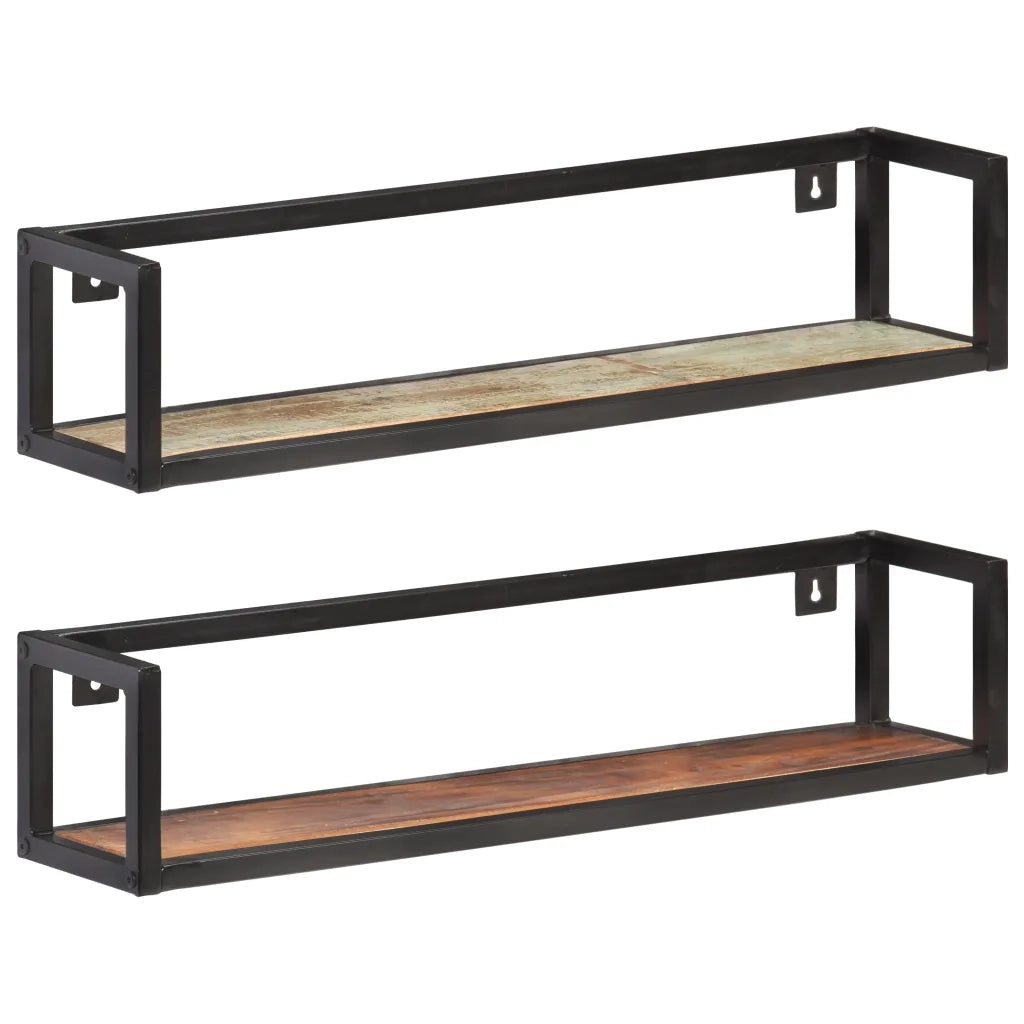 Mensole a Muro 2 pz 80 cm in Legno Massello di Recupero cod mxl 57889
