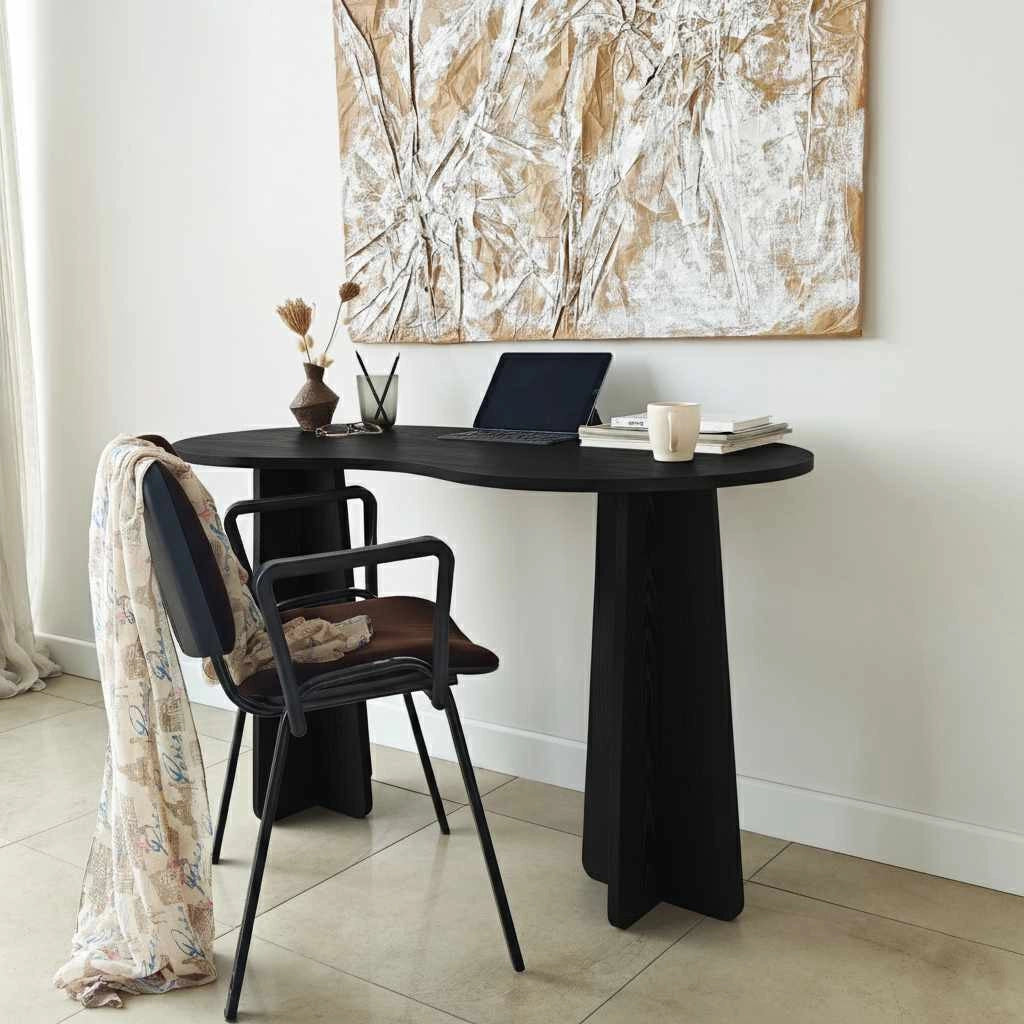 Scrivania in legno "infinita" 120 x 60 x 75 cm - Nero