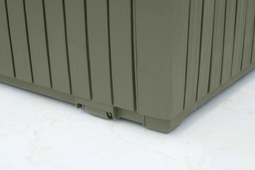 Baule da Esterno Springwood 123X53,5X57 Cm in Resina Effetto Legno Verde