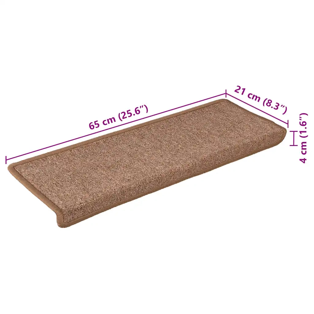 Tappetini per scale 30 pz | Gradini per Scale 65x21x4 cm Marrone Bordo rettangolare