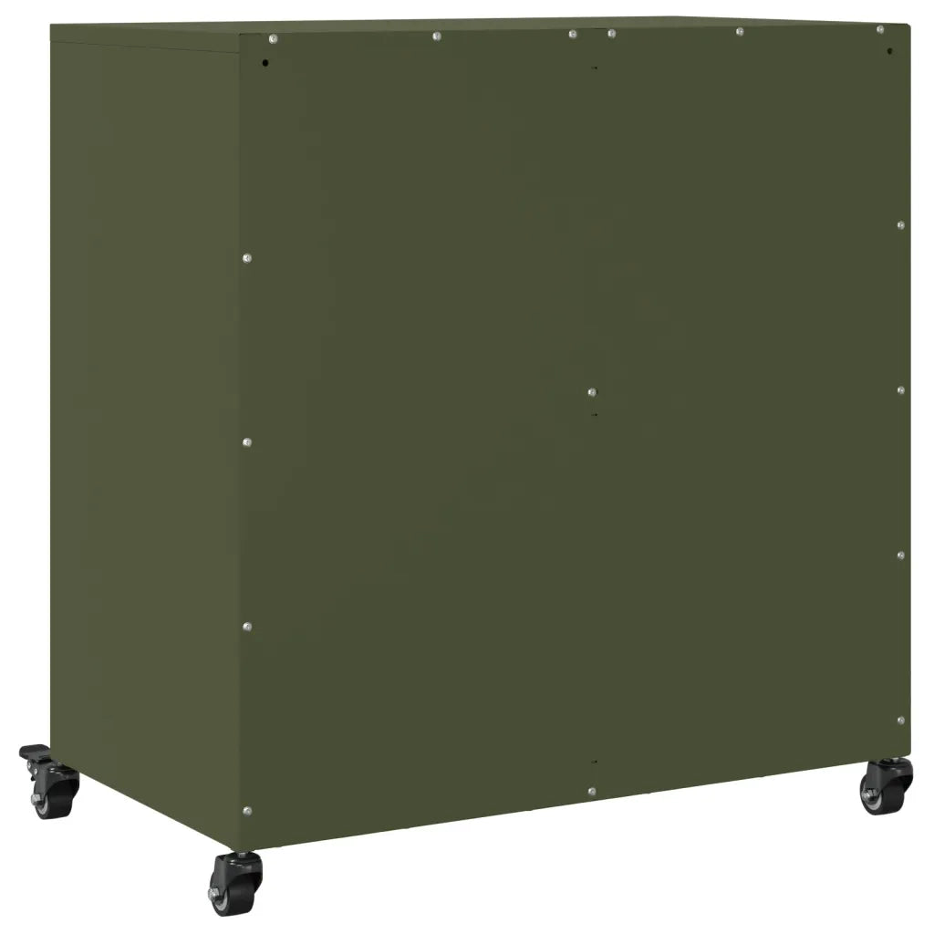 Credenza-Buffet-Armadio da cucina Verde Oliva 68x39x72 cm in Acciaio