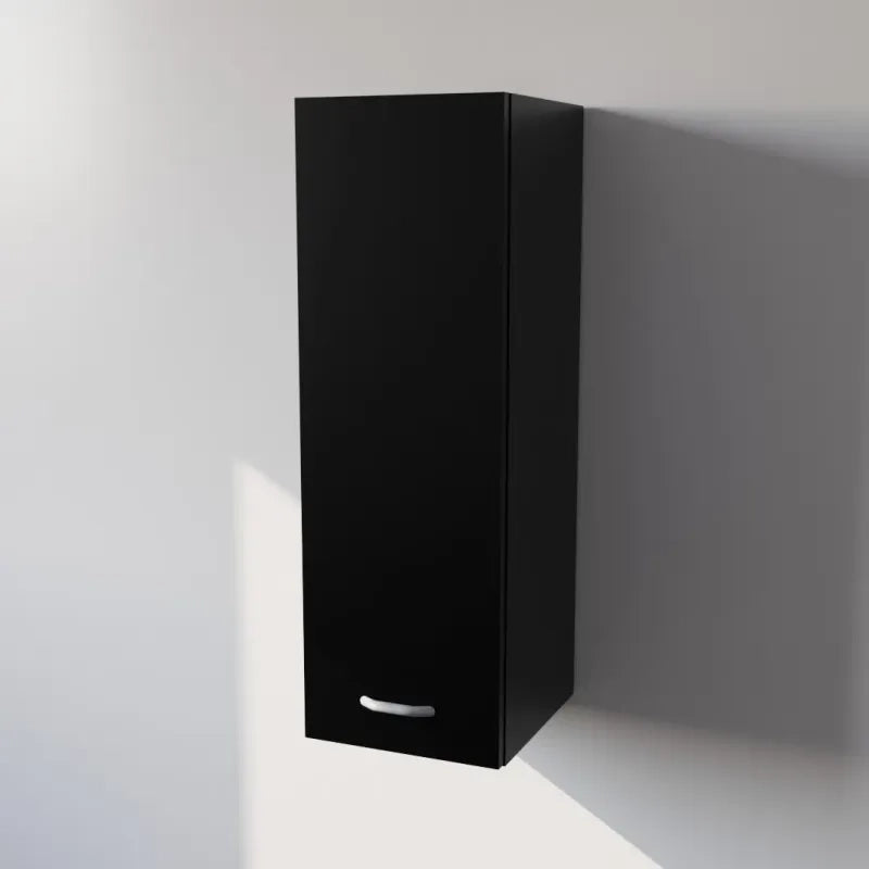 Pensile Cucina in Legno Nobilitato Nero Mobile Alto con 1 Anta, Pensile Componibile Moderno Made in Italy (H90XL30XP33cm)