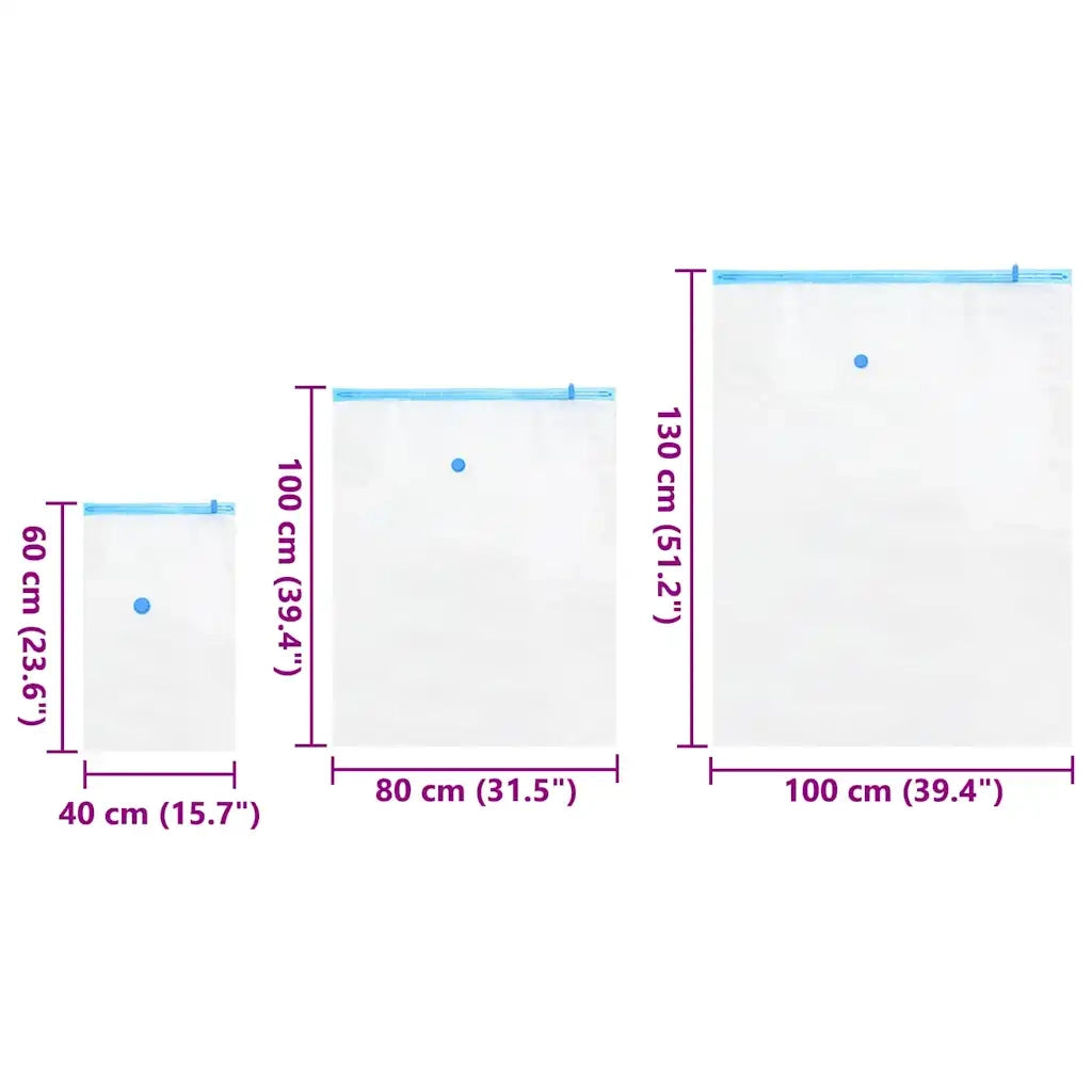 Sacchetti per Stoccaggio 10 pcs Trasparente e Blu 130 x 100 cm 42001456