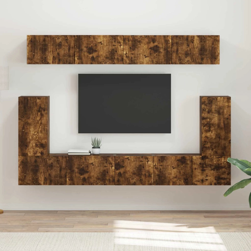 Set mobile TV 5 pcs Rovere fumé Legno multistrato 3409092